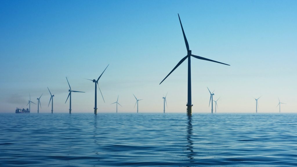 white electic windmill